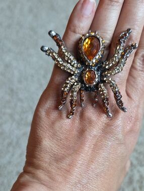 Amber Spider Statement Ring - Women Jewelry